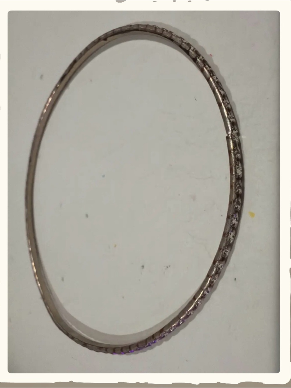 Silver-Tone Textured Women's Bangle Bracelet